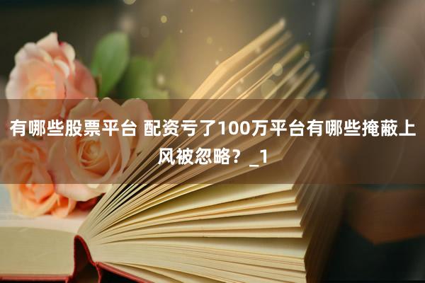有哪些股票平台 配资亏了100万平台有哪些掩蔽上风被忽略？_1